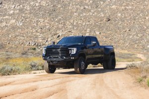GMC Sierra 2500 Front Bumper - DV8 Offroad - Spec Series - Micro-texture black powder coat with satin black accents - `20-`23